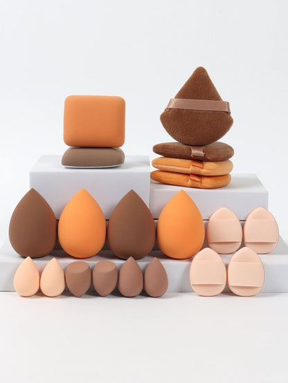 20 Pcs Pink Makeup Sponge and Makeup Puff Set Suitable for Face Cream and Powder Concealer Powder Makeup