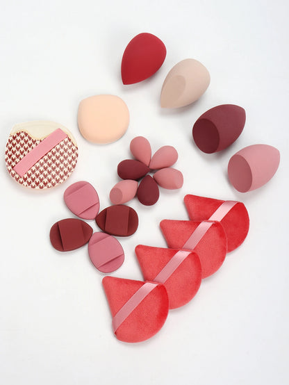 20 Pcs Pink Makeup Sponge and Makeup Puff Set Suitable for Face Cream and Powder Concealer Powder Makeup