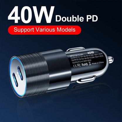 68W Dual USB Type C Car Charger
