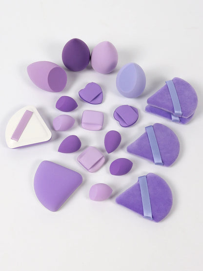 20 Pcs Pink Makeup Sponge and Makeup Puff Set Suitable for Face Cream and Powder Concealer Powder Makeup