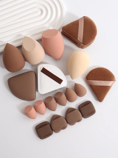 20 Pcs Pink Makeup Sponge and Makeup Puff Set Suitable for Face Cream and Powder Concealer Powder Makeup