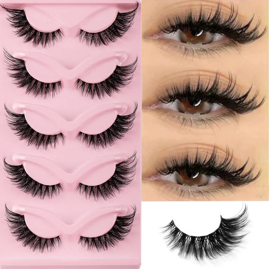 5 Pairs Cat Eye Lashes Faux Mink