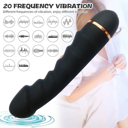 20 Modes Vibrator Soft Silicone Dildo