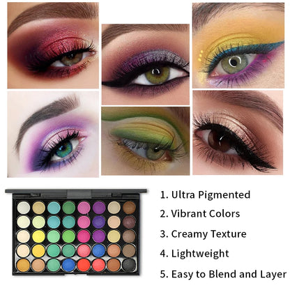 40 Colors Glitter Eyeshadow Palette Matte Waterproof Cosmetics Kit