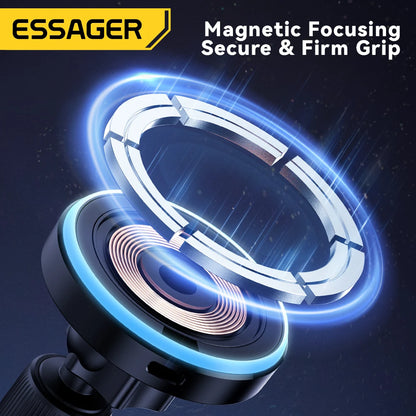 Magnetic Car Phone Holder 15W Wireless Charger Stand For iPhone
