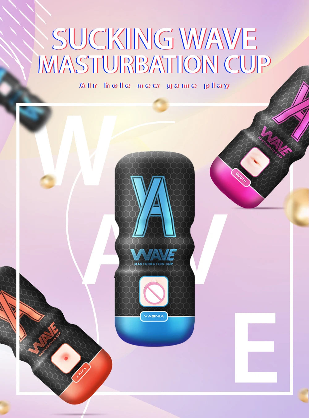 WAVE Powerful Sucking Masturbation Cup