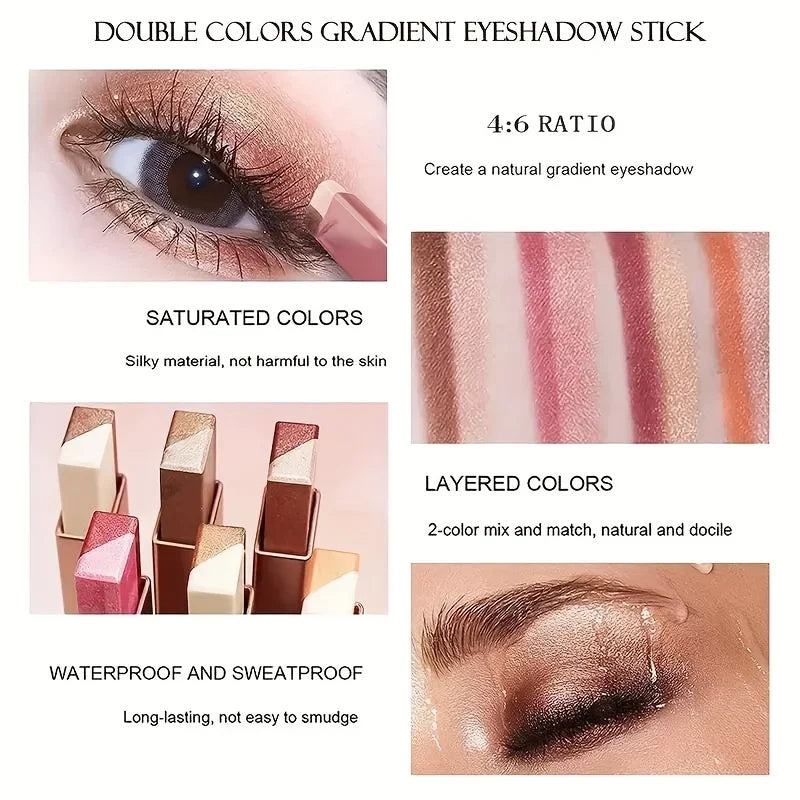 Two Color Gradient Eye Shadow Stick Three Dimensional Natural