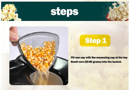 Popcorn Machine High Popping Rate Fully Automatic Popcorn Machine Electric Air Popper Mini Popcorn Machine for Home Kitchen