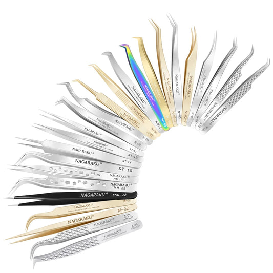 NAGARAKU Eyelash Extension Tweezers Makeup Stainless Steel