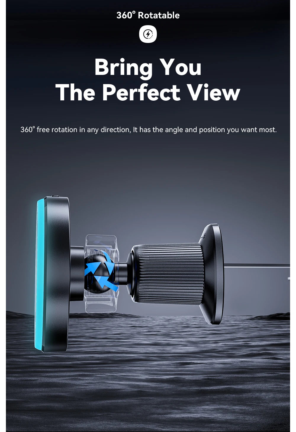 Magnetic Car Phone Holder 15W Wireless Charger Stand For iPhone