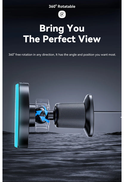 Magnetic Car Phone Holder 15W Wireless Charger Stand For iPhone
