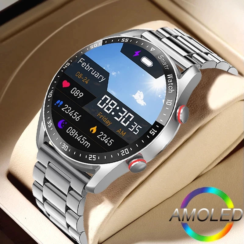 2025 New Voice Call Smart Watch Men GT Series 1.53 inch AMOLED Screen Sports Watch ECG+PPG Health Smartwatch For Android IOS