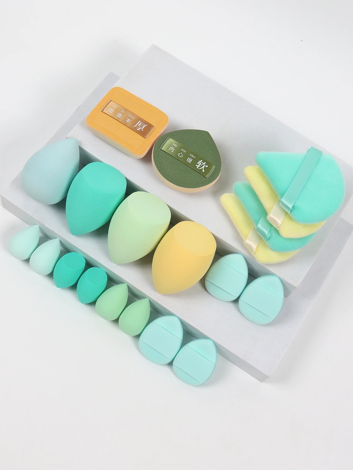 20 Pcs Pink Makeup Sponge and Makeup Puff Set Suitable for Face Cream and Powder Concealer Powder Makeup