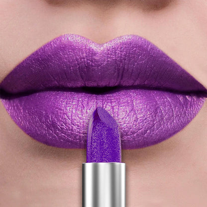 21Colors Bold & Intense Glitter Shiny Metallic Lipstick Pearlescent Lip Tint