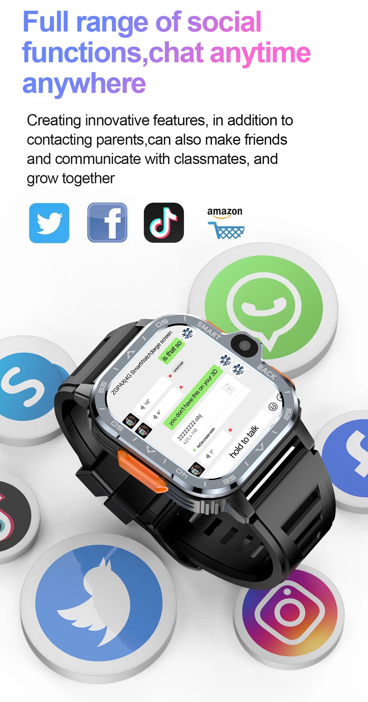 Valdus Smart Watch Men GPS 16G/64G ROM Storage 4G SIM Card WIFI
