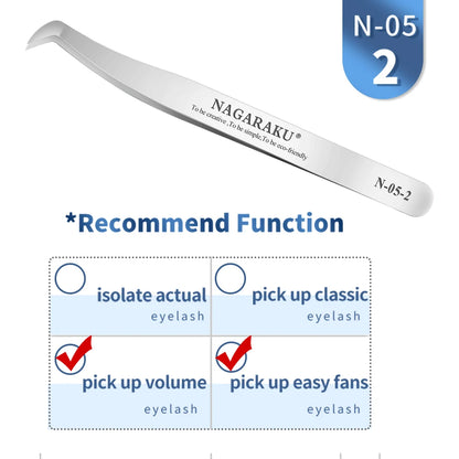 NAGARAKU Eyelash Extension Tweezers Makeup Stainless Steel