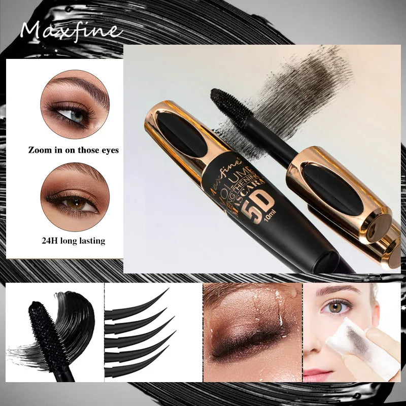 5D Silk Mascara with Big Eyes, Strong and Lasting Black Content