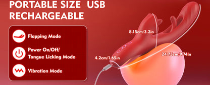 Tapping Flapping Vibrator for Women 2 In 1 Licking Machine Clitoris Stimulator G-Spot Dildos Vibrators Clit Sucker Adult Sex Toy