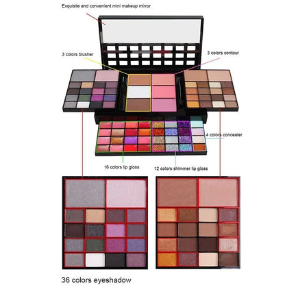 Colors Glitter Eyeshadow Palette Matte Waterproof Cosmetics Kit  MakeUp