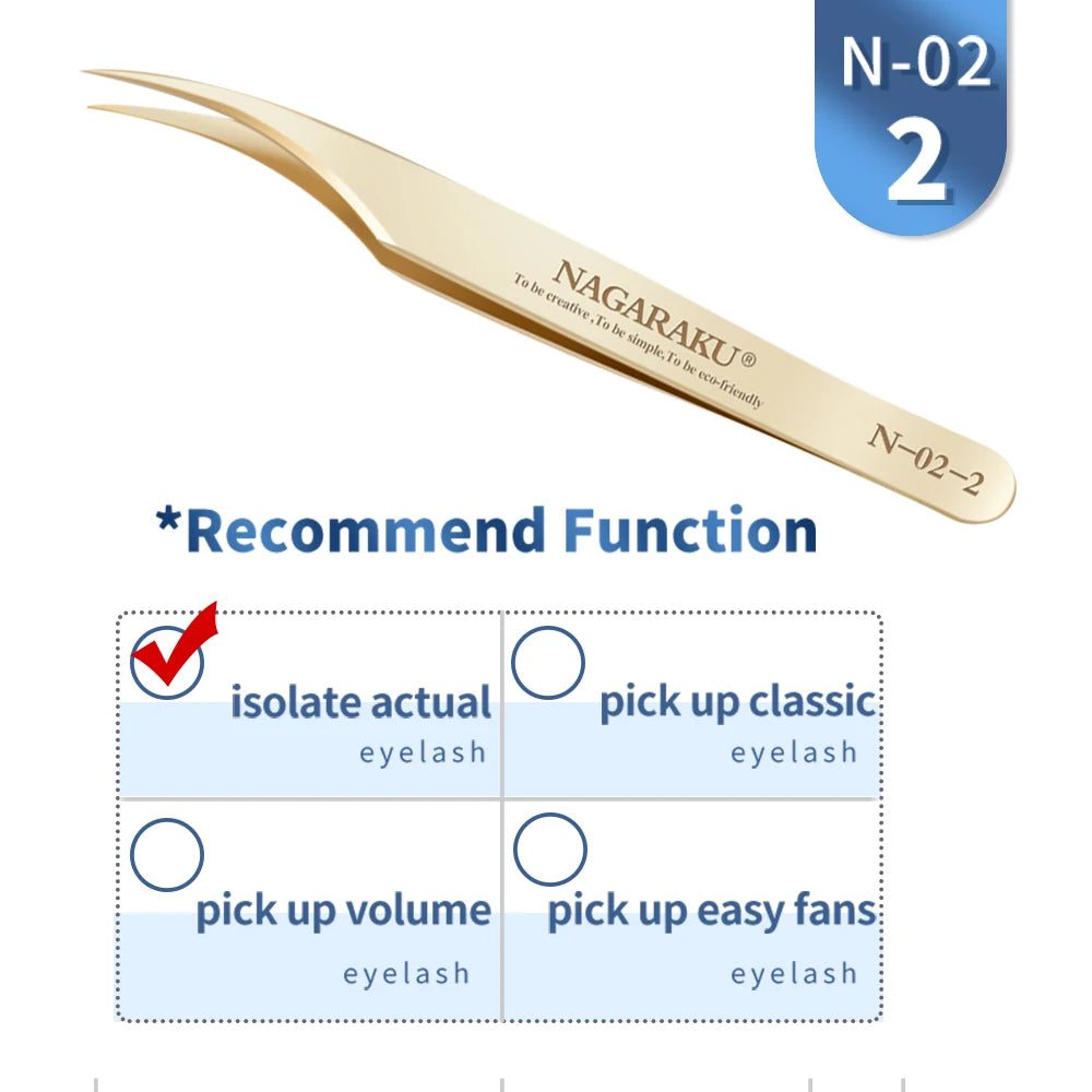 NAGARAKU Eyelash Extension Tweezers Makeup Stainless Steel