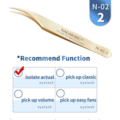 NAGARAKU Eyelash Extension Tweezers Makeup Stainless Steel