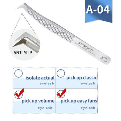 NAGARAKU Eyelash Extension Tweezers Makeup Stainless Steel