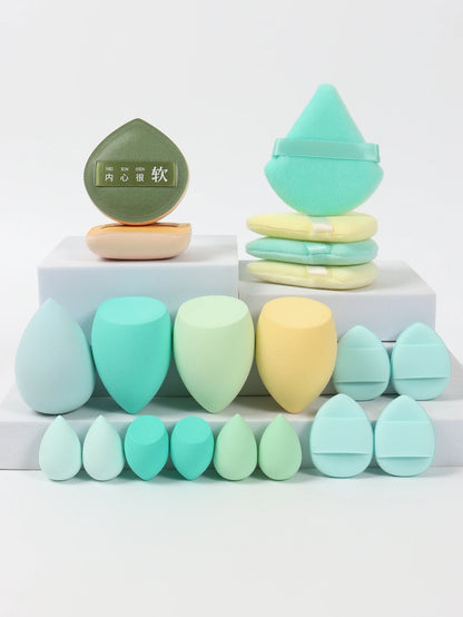20 Pcs Pink Makeup Sponge and Makeup Puff Set Suitable for Face Cream and Powder Concealer Powder Makeup
