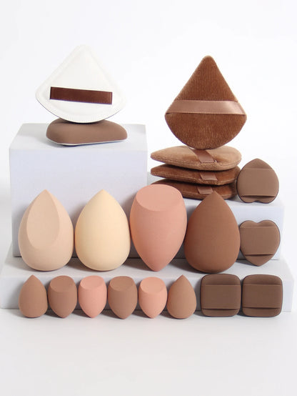 20 Pcs Pink Makeup Sponge and Makeup Puff Set Suitable for Face Cream and Powder Concealer Powder Makeup