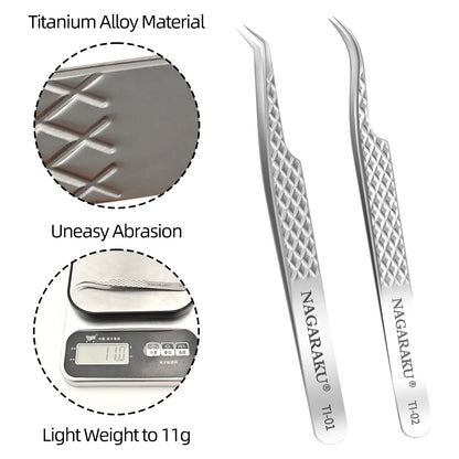 NAGARAKU Eyelash Extension Tweezers Makeup Stainless Steel