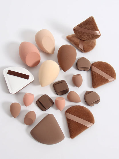 20 Pcs Pink Makeup Sponge and Makeup Puff Set Suitable for Face Cream and Powder Concealer Powder Makeup