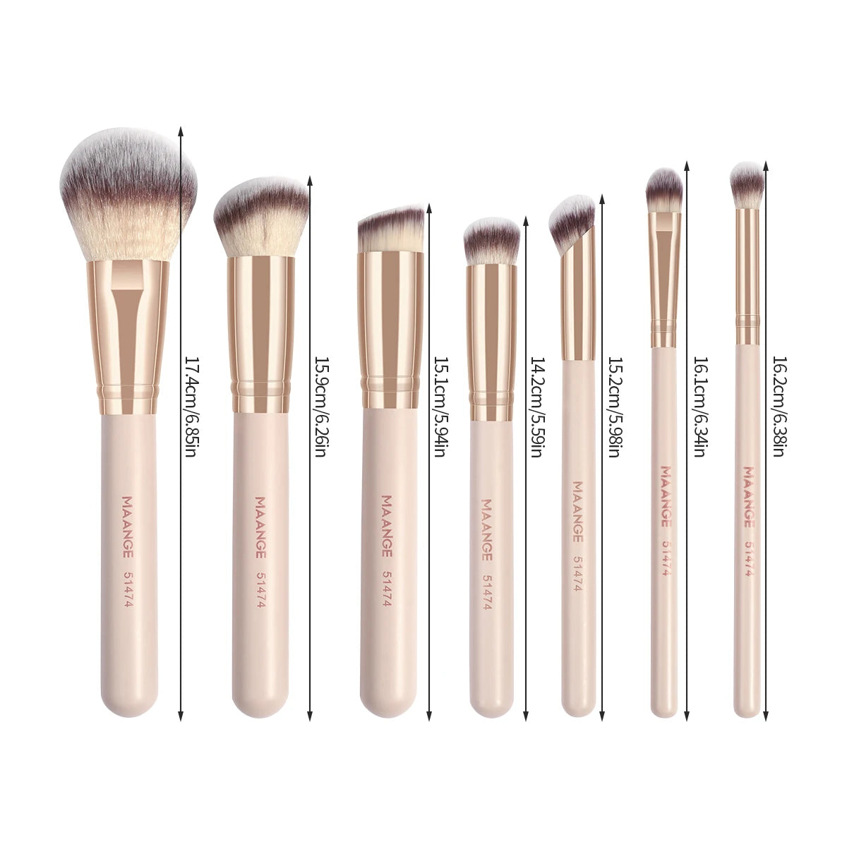 MAANGE 7 Makeup Brushes for Cosmetic Foundation Powder Concealer Blush