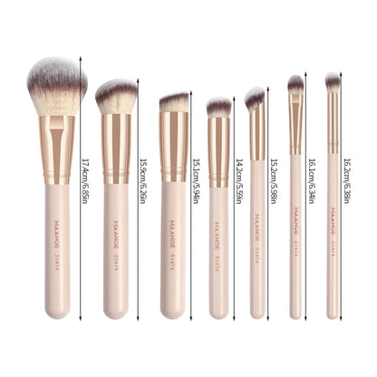 MAANGE 7 Makeup Brushes for Cosmetic Foundation Powder Concealer Blush