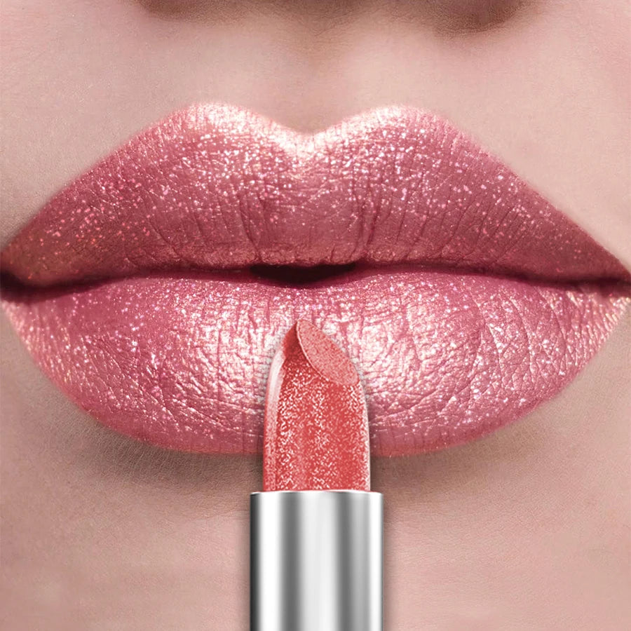 21Colors Bold & Intense Glitter Shiny Metallic Lipstick Pearlescent Lip Tint