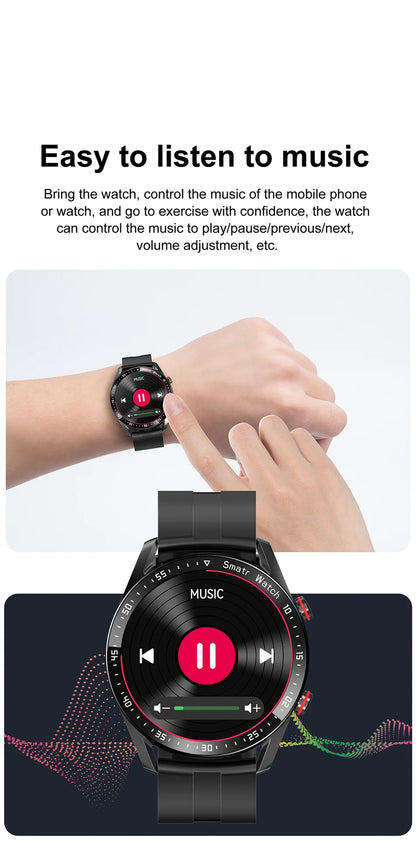 2025 New Voice Call Smart Watch Men GT Series 1.53 inch AMOLED Screen Sports Watch ECG+PPG Health Smartwatch For Android IOS