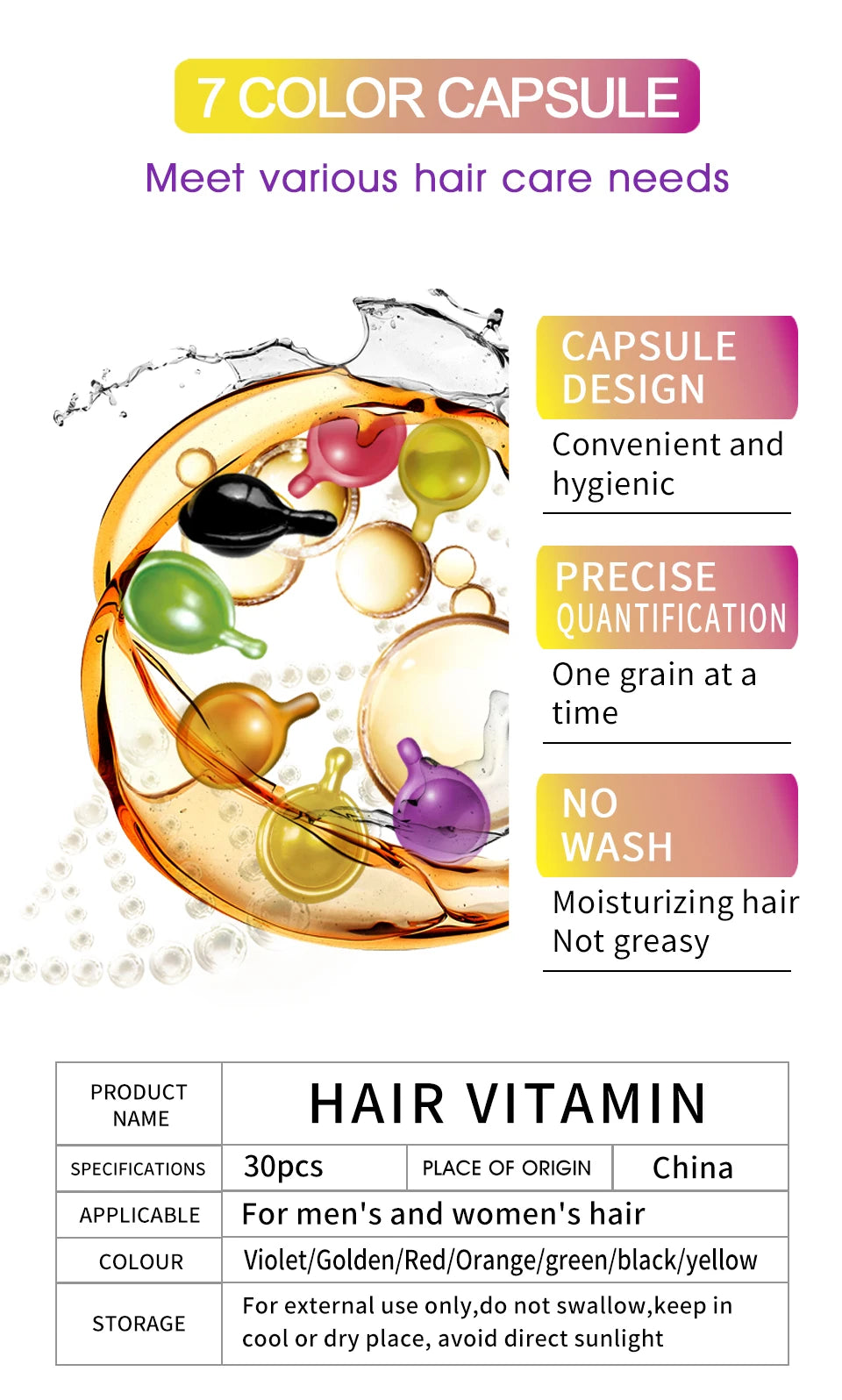 30 Capsules Anti Hair Loss Hair Vitamin