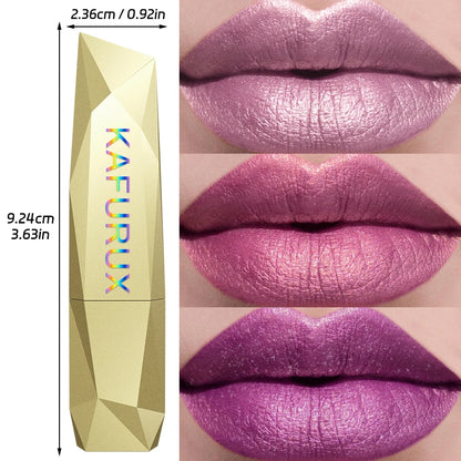 21Colors Bold & Intense Glitter Shiny Metallic Lipstick Pearlescent Lip Tint