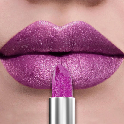 21Colors Bold & Intense Glitter Shiny Metallic Lipstick Pearlescent Lip Tint
