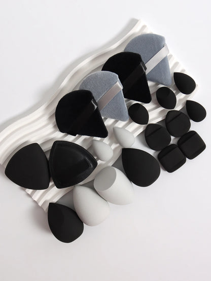 20 Pcs Pink Makeup Sponge and Makeup Puff Set Suitable for Face Cream and Powder Concealer Powder Makeup