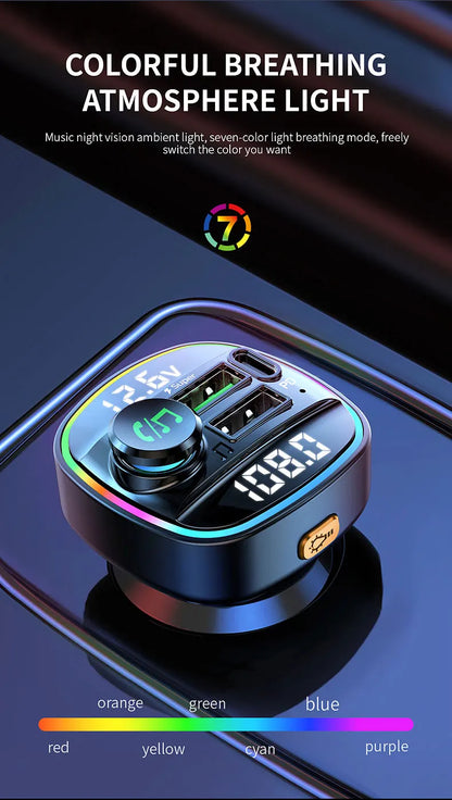 Bluetooth 5.0 FM Transmitter Handsfree Car Radio Modulator MP3 Player