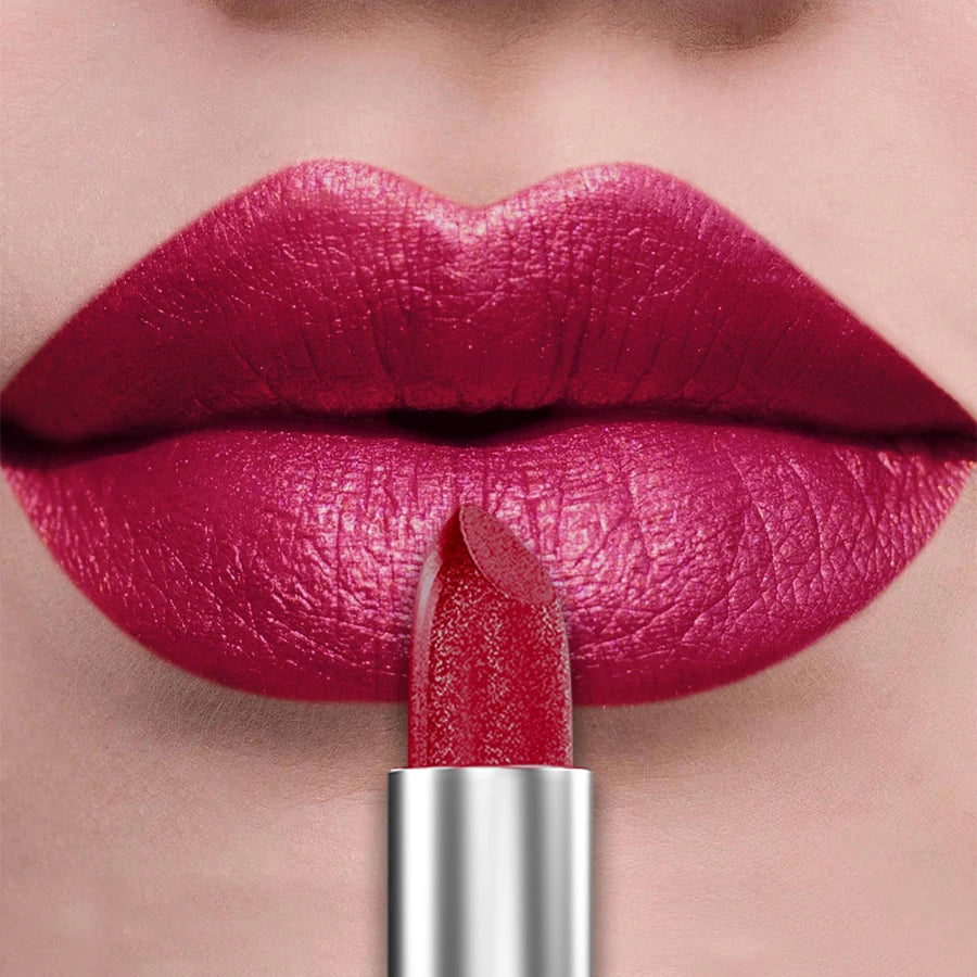 21Colors Bold & Intense Glitter Shiny Metallic Lipstick Pearlescent Lip Tint