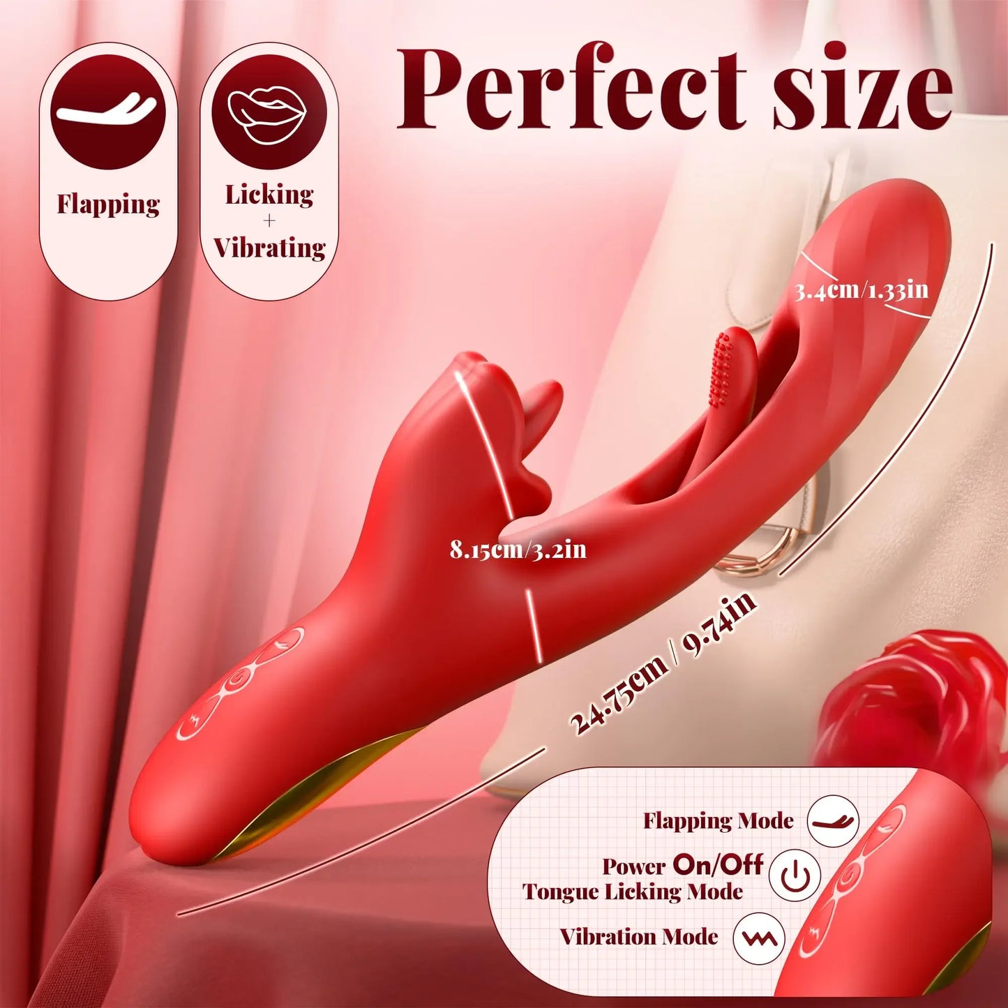 Tapping Flapping Vibrator for Women 2 In 1 Licking Machine Clitoris Stimulator G-Spot Dildos Vibrators Clit Sucker Adult Sex Toy