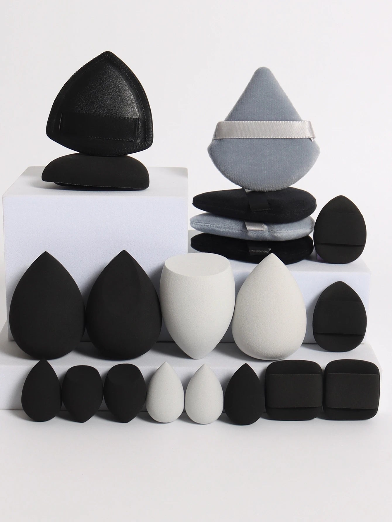 20 Pcs Pink Makeup Sponge and Makeup Puff Set Suitable for Face Cream and Powder Concealer Powder Makeup