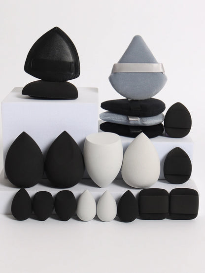20 Pcs Pink Makeup Sponge and Makeup Puff Set Suitable for Face Cream and Powder Concealer Powder Makeup