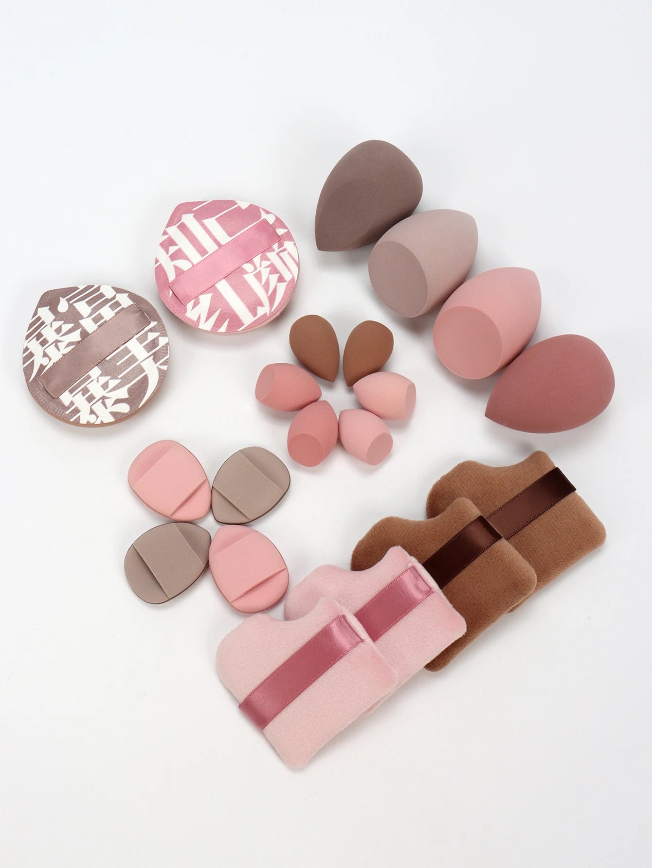 20 Pcs Pink Makeup Sponge and Makeup Puff Set Suitable for Face Cream and Powder Concealer Powder Makeup