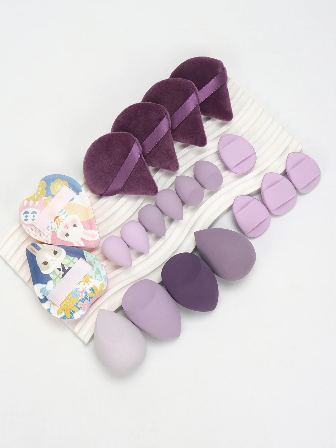 20 Pcs Pink Makeup Sponge and Makeup Puff Set Suitable for Face Cream and Powder Concealer Powder Makeup