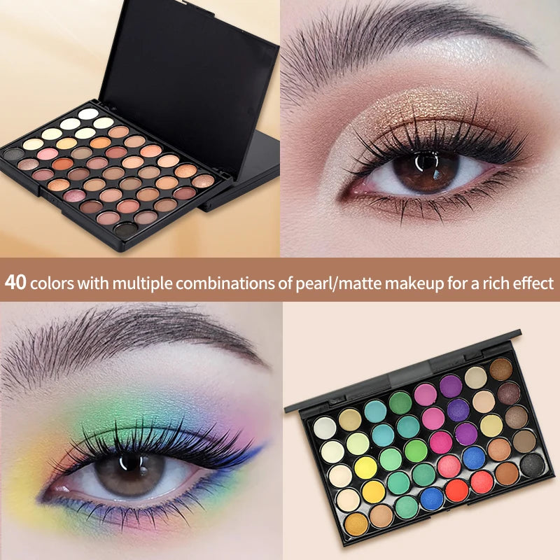 40 Colors Glitter Eyeshadow Palette Matte Waterproof Cosmetics Kit