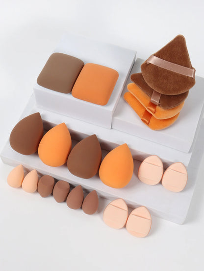 20 Pcs Pink Makeup Sponge and Makeup Puff Set Suitable for Face Cream and Powder Concealer Powder Makeup
