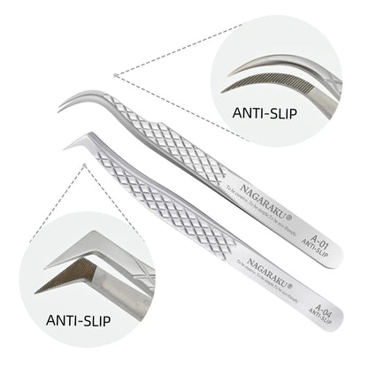 NAGARAKU Eyelash Extension Tweezers Makeup Stainless Steel