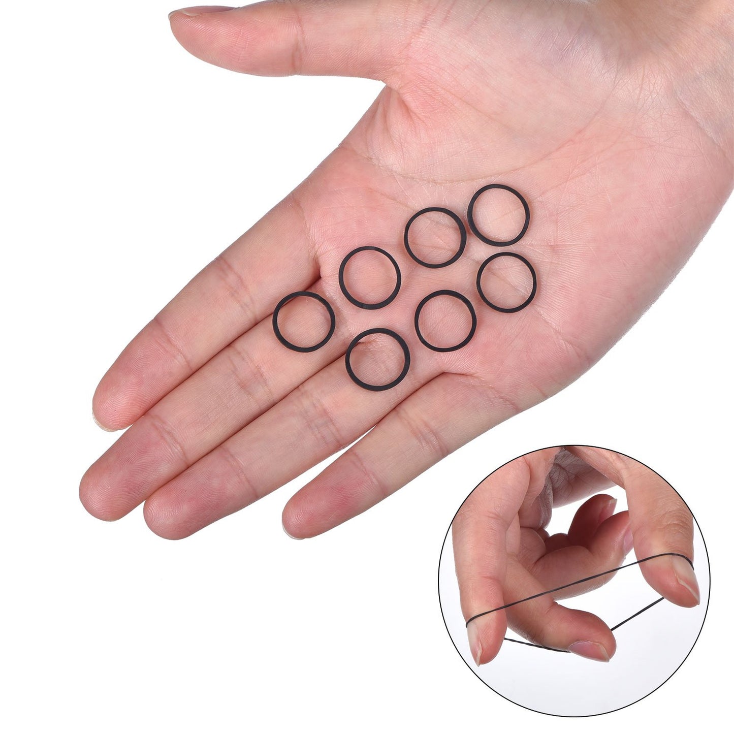 1000 Mini Rubber Bands Soft Elastic Bands for Kid Hair Braids Hair (Black）