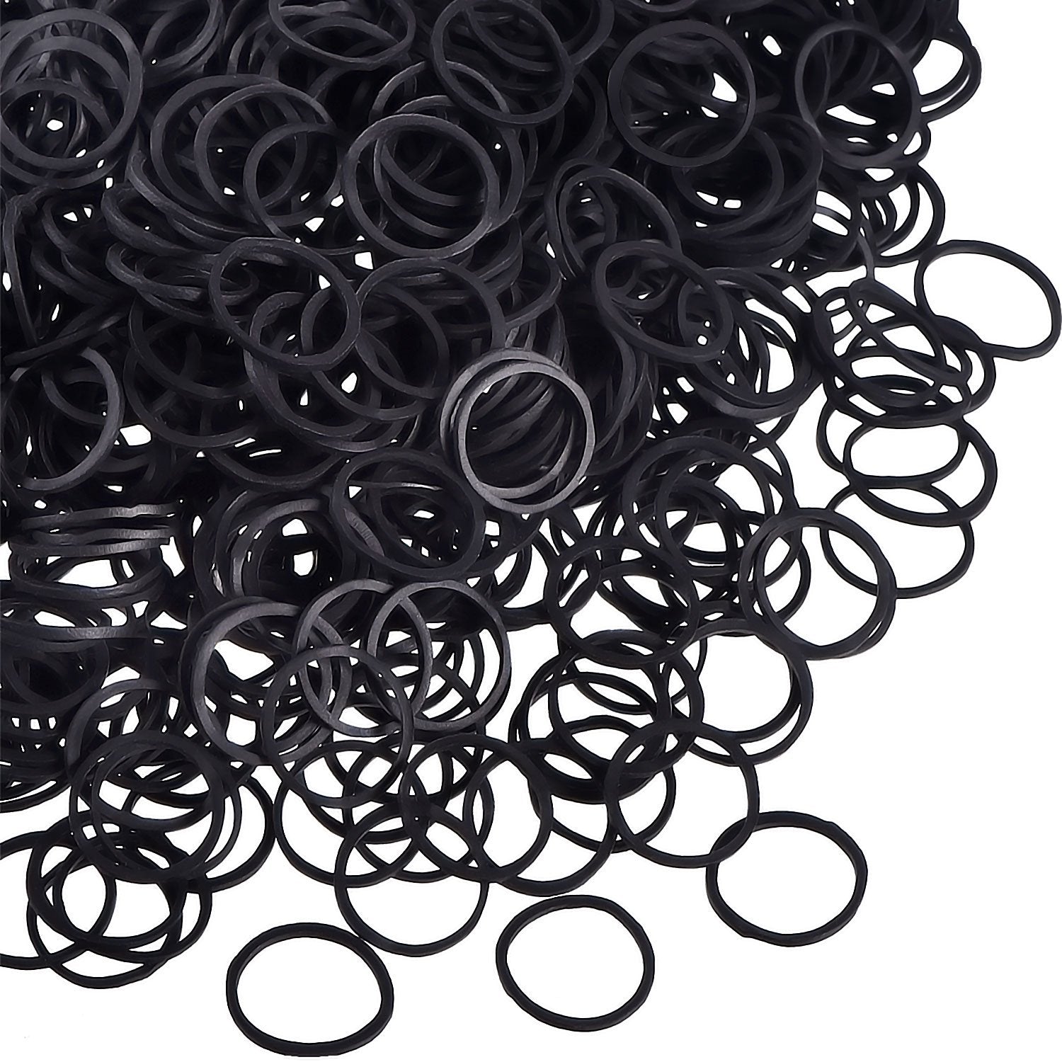 1000 Mini Rubber Bands Soft Elastic Bands for Kid Hair Braids Hair (Black）